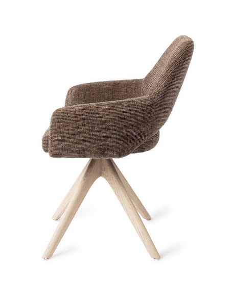 spisebordsstol med armlæn og drejefod stof moderne design drej drejefunktion eg træ egetræ