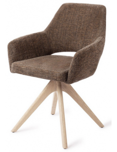 spisebordsstol med armlæn og drejefod stof moderne design drej drejefunktion eg træ egetræ 2