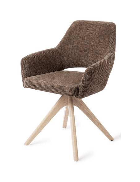 spisebordsstol med armlæn og drejefod stof moderne design drej drejefunktion eg træ egetræ