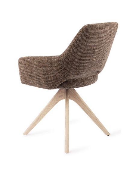 spisebordsstol med armlæn og drejefod stof moderne design drej drejefunktion eg træ egetræ