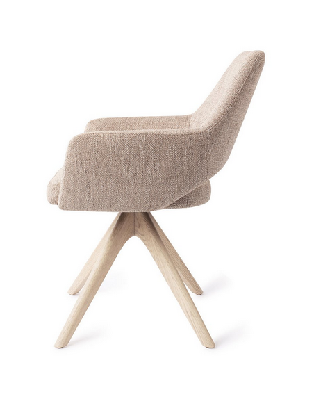 spisebordsstol med armlæn og drejefod stof moderne design drej drejefunktion eg træ egetræ