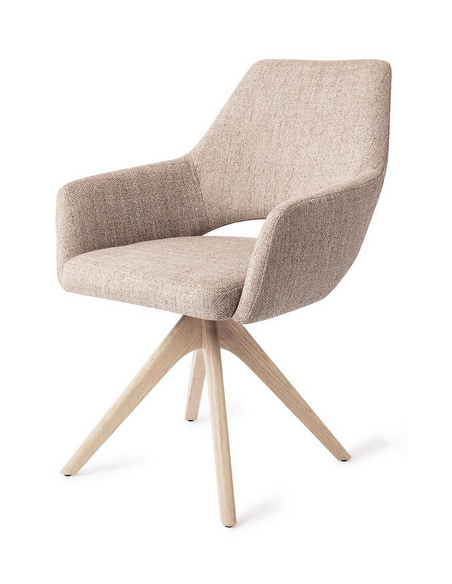 spisebordsstol med armlæn og drejefod stof moderne design drej drejefunktion eg træ egetræ