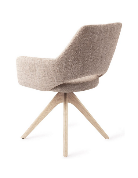 spisebordsstol med armlæn og drejefod stof moderne design drej drejefunktion eg træ egetræ