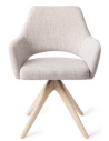 YANAI Spisebordsstol med drejefod i egetræ og polyester H83 cm - Bleget eg/Lysegrå