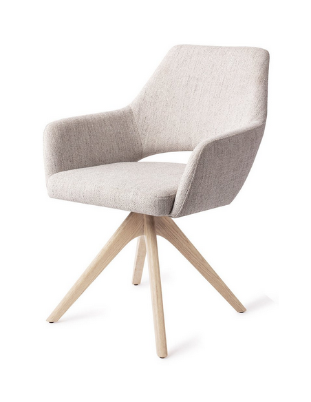 spisebordsstol med armlæn og drejefod stof moderne design drej drejefunktion eg træ egetræ