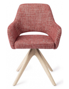 spisebordsstol med armlæn og drejefod stof moderne design drej drejefunktion eg træ egetræ