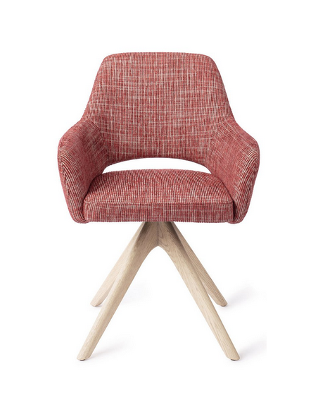 spisebordsstol med armlæn og drejefod stof moderne design drej drejefunktion eg træ egetræ