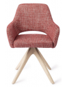 YANAI Spisebordsstol med drejefod i egetræ og polyester H83 cm - Bleget eg/Bær rød