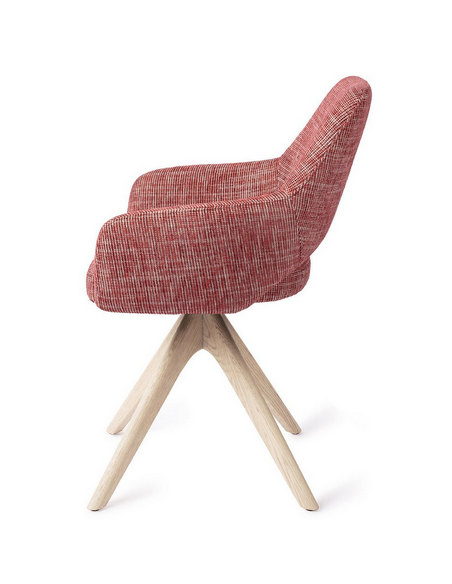 spisebordsstol med armlæn og drejefod stof moderne design drej drejefunktion eg træ egetræ