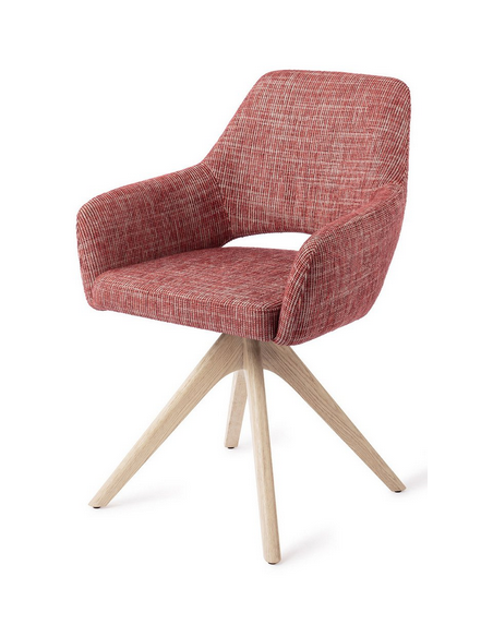 spisebordsstol med armlæn og drejefod stof moderne design drej drejefunktion eg træ egetræ