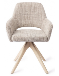 spisebordsstol med armlæn og drejefod stof moderne design drej drejefunktion eg træ egetræ