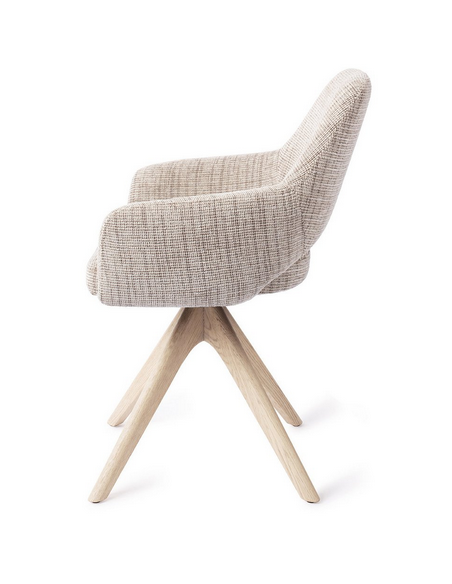 spisebordsstol med armlæn og drejefod stof moderne design drej drejefunktion eg træ egetræ