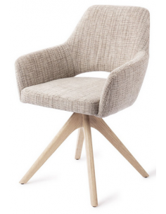 spisebordsstol med armlæn og drejefod stof moderne design drej drejefunktion eg træ egetræ 2