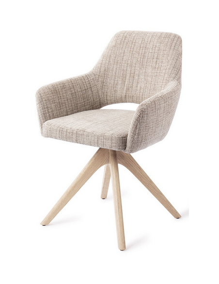 spisebordsstol med armlæn og drejefod stof moderne design drej drejefunktion eg træ egetræ