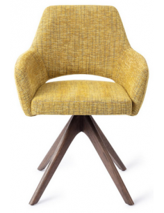 spisebordsstol med armlæn og drejefod stof moderne design drej drejefunktion eg træ egetræ