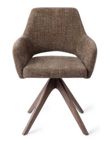 spisebordsstol med armlæn og drejefod stof moderne design drej drejefunktion eg træ egetræ