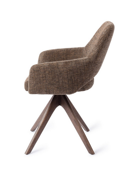 spisebordsstol med armlæn og drejefod stof moderne design drej drejefunktion eg træ egetræ