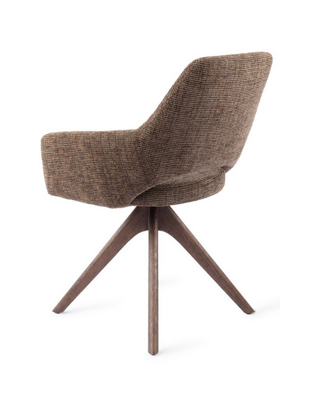 spisebordsstol med armlæn og drejefod stof moderne design drej drejefunktion eg træ egetræ