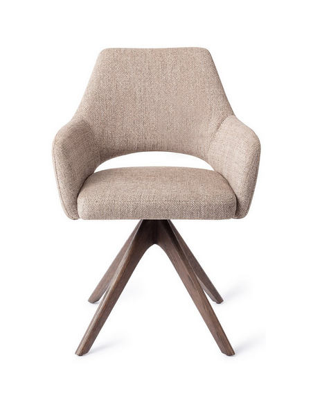 spisebordsstol med armlæn og drejefod stof moderne design drej drejefunktion eg træ egetræ