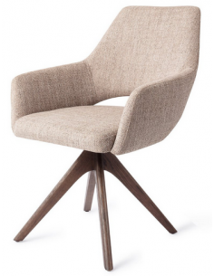 spisebordsstol med armlæn og drejefod stof moderne design drej drejefunktion eg træ egetræ 2