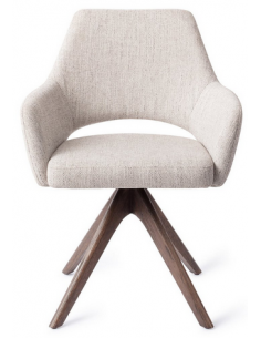 spisebordsstol med armlæn og drejefod stof moderne design drej drejefunktion eg træ egetræ