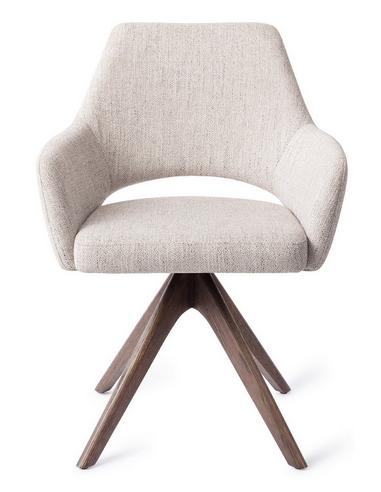 spisebordsstol med armlæn og drejefod stof moderne design drej drejefunktion eg træ egetræ