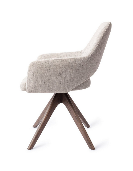 spisebordsstol med armlæn og drejefod stof moderne design drej drejefunktion eg træ egetræ