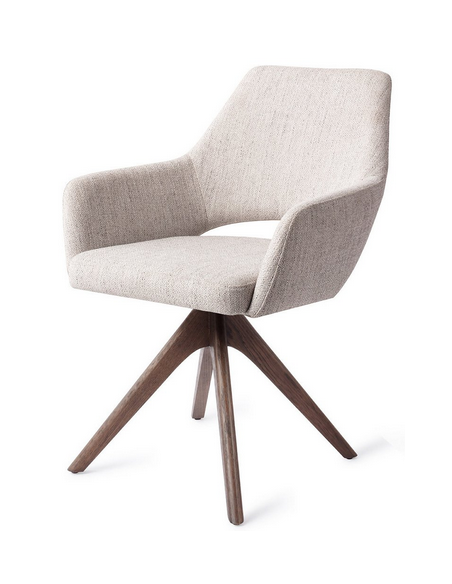 spisebordsstol med armlæn og drejefod stof moderne design drej drejefunktion eg træ egetræ