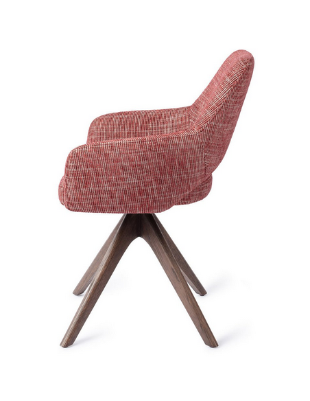 spisebordsstol med armlæn og drejefod stof moderne design drej drejefunktion eg træ egetræ