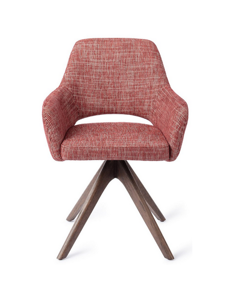 spisebordsstol med armlæn og drejefod stof moderne design drej drejefunktion eg træ egetræ