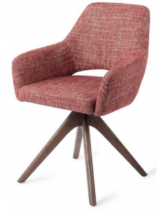 spisebordsstol med armlæn og drejefod stof moderne design drej drejefunktion eg træ egetræ 2