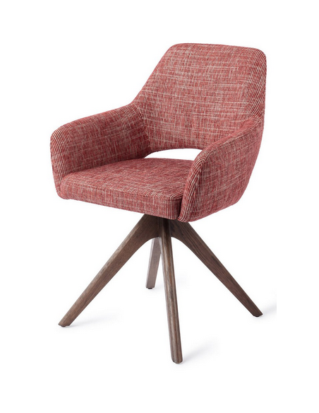 spisebordsstol med armlæn og drejefod stof moderne design drej drejefunktion eg træ egetræ