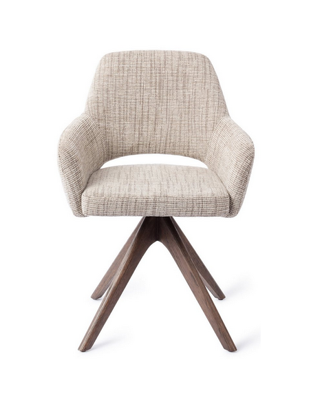 spisebordsstol med armlæn og drejefod stof moderne design drej drejefunktion eg træ egetræ