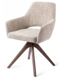 spisebordsstol med armlæn og drejefod stof moderne design drej drejefunktion eg træ egetræ 2