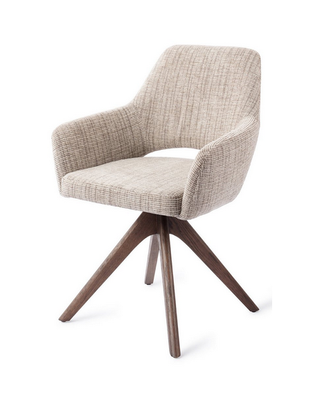 spisebordsstol med armlæn og drejefod stof moderne design drej drejefunktion eg træ egetræ