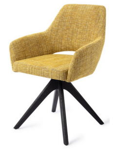 spisebordsstol med armlæn og drejefod stof moderne design drej drejefunktion eg træ egetræ 2