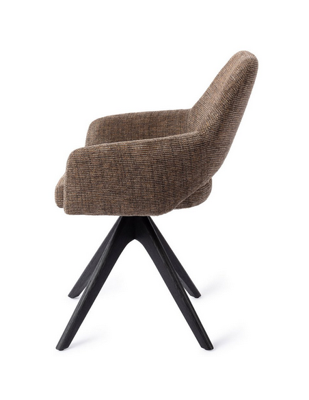 spisebordsstol med armlæn og drejefod stof moderne design drej drejefunktion eg træ egetræ