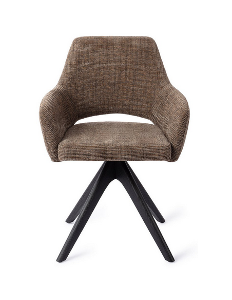 spisebordsstol med armlæn og drejefod stof moderne design drej drejefunktion eg træ egetræ