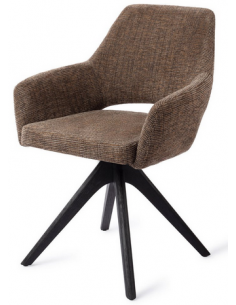 spisebordsstol med armlæn og drejefod stof moderne design drej drejefunktion eg træ egetræ 2