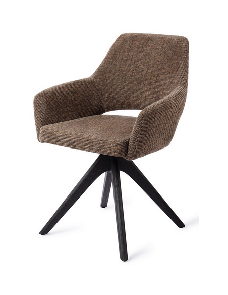 spisebordsstol med armlæn og drejefod stof moderne design drej drejefunktion eg træ egetræ