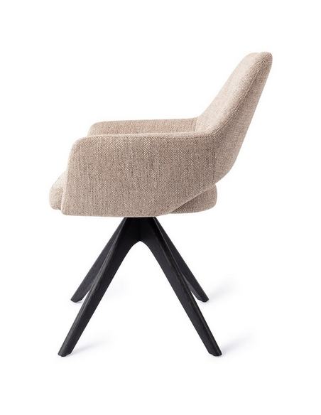 spisebordsstol med armlæn og drejefod stof moderne design drej drejefunktion eg træ egetræ