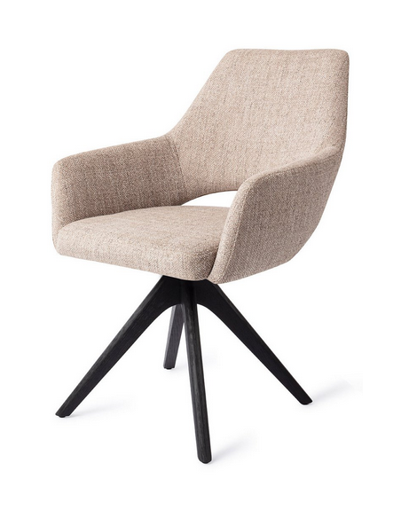 spisebordsstol med armlæn og drejefod stof moderne design drej drejefunktion eg træ egetræ