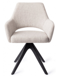 spisebordsstol med armlæn og drejefod stof moderne design drej drejefunktion eg træ egetræ