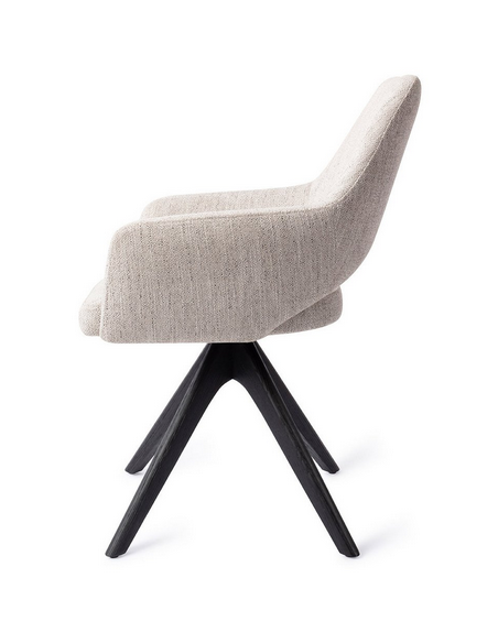 spisebordsstol med armlæn og drejefod stof moderne design drej drejefunktion eg træ egetræ