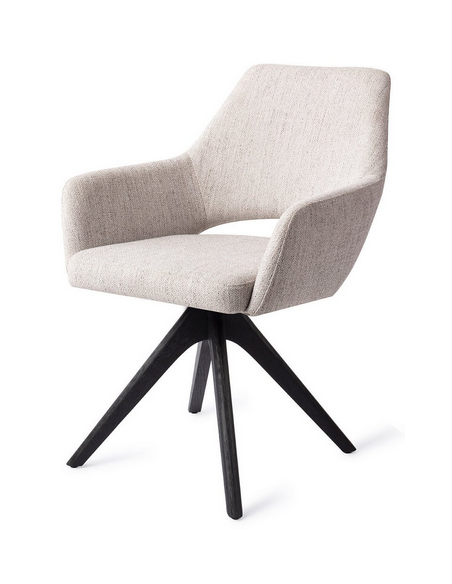 spisebordsstol med armlæn og drejefod stof moderne design drej drejefunktion eg træ egetræ