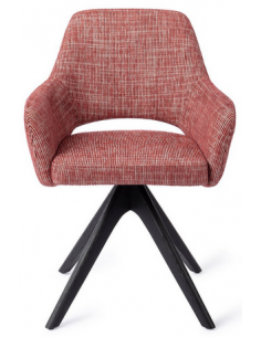 spisebordsstol med armlæn og drejefod stof moderne design drej drejefunktion eg træ egetræ