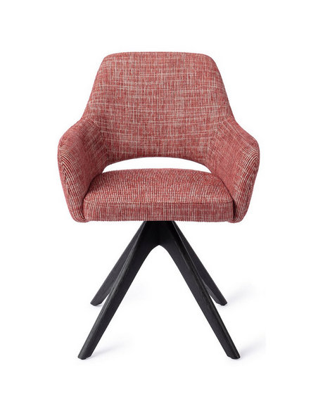 spisebordsstol med armlæn og drejefod stof moderne design drej drejefunktion eg træ egetræ