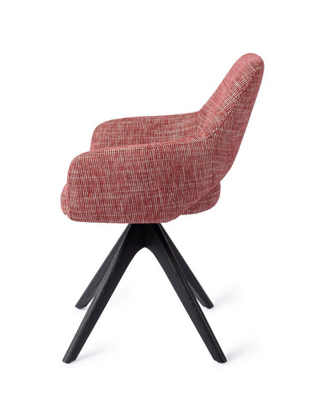 spisebordsstol med armlæn og drejefod stof moderne design drej drejefunktion eg træ egetræ