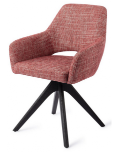 spisebordsstol med armlæn og drejefod stof moderne design drej drejefunktion eg træ egetræ 2