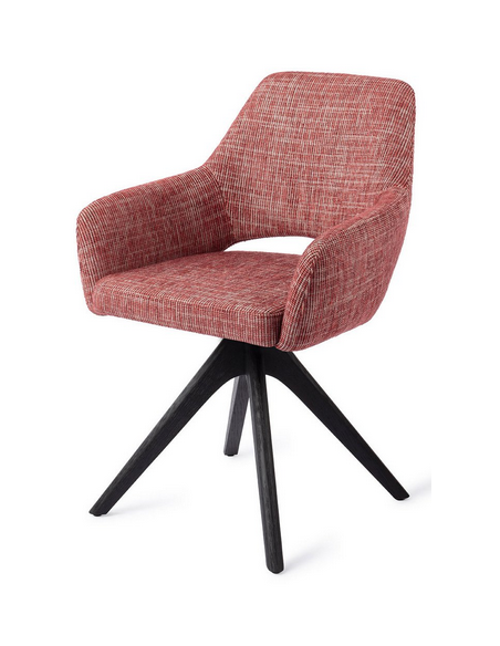 spisebordsstol med armlæn og drejefod stof moderne design drej drejefunktion eg træ egetræ